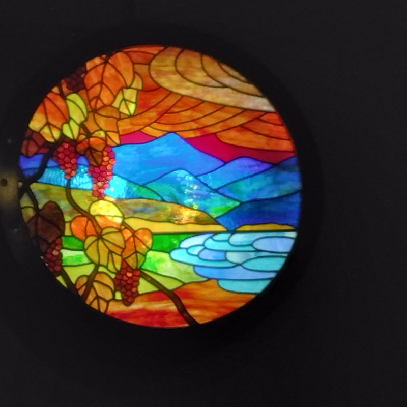 Stained glass at Furano Winery